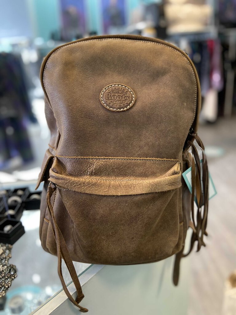 Roots Leather Backpack Luxury Market Consignment Boutique