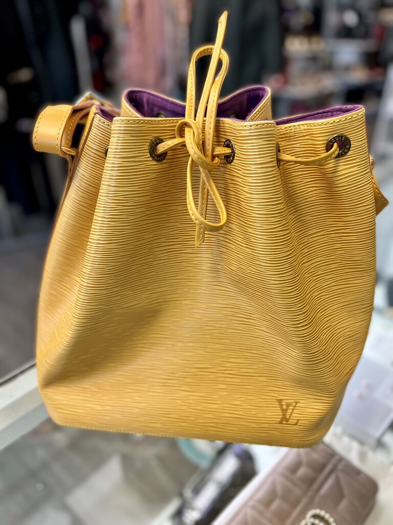 Louis Vuitton Petit Noe Yellow EPI Leather Shoulder Bag