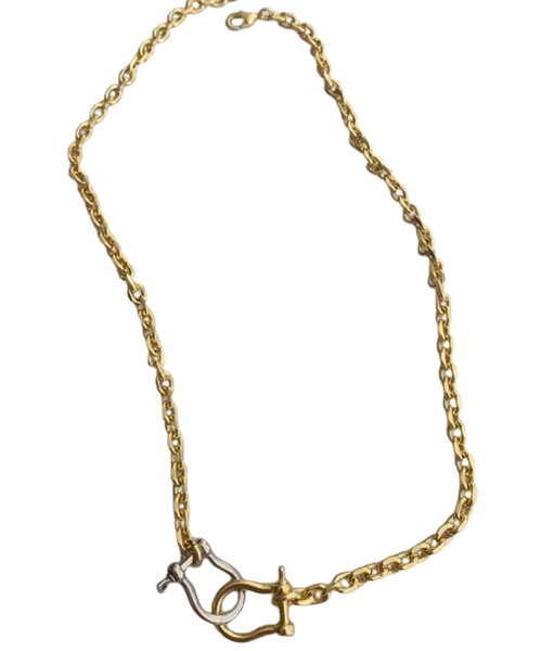 Giddy Up Rodeo Two Tone Hose Bit Shackle  Necklace