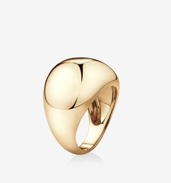 Max Dome Ring- Stainless Steel Waterproof 14K: Yellow Gold / 8