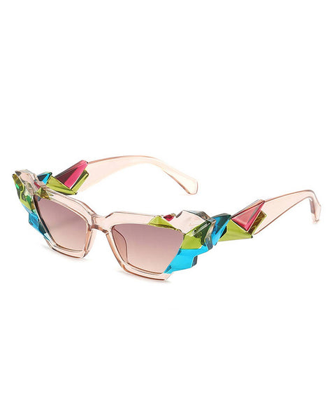 Women Geometric Irregular Cat Eye Fashion Sunglasses: No Packaging