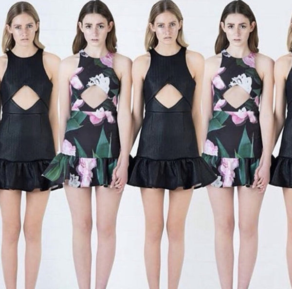 casper + pearl floral mini dress