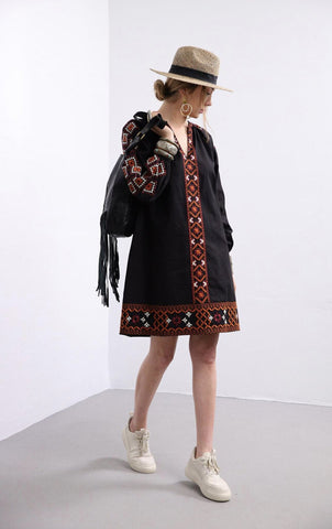 Zara new embroidered cotton dress