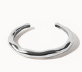 Editorial Wave Cuff Bangle Bracelet-14K Gold PVD- Recycled : Silver