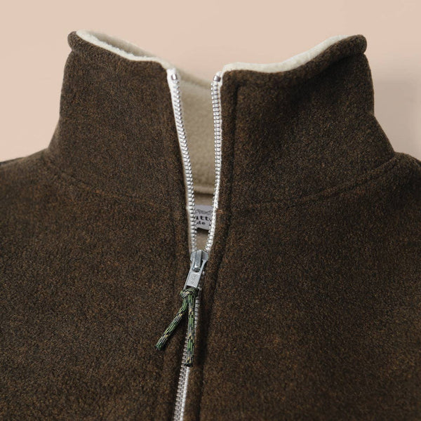 Alpine 1/4 Zip - Heavyweight Bonded Sherpa - Heather Moss: Large