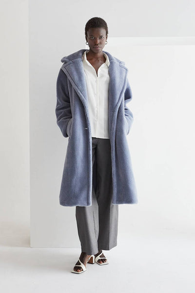 CJ8830 - Nikita Fluffy Teddy Coat: ICE BLUE