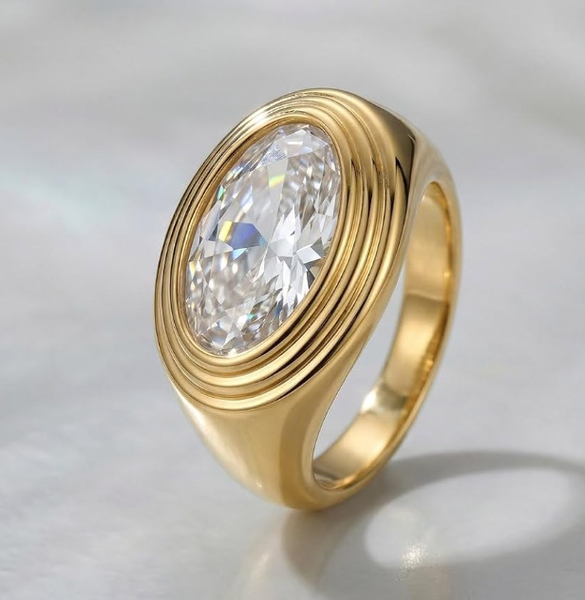Elysian Eye Ring- Stainless Steel 14K Gold Ring: 6
