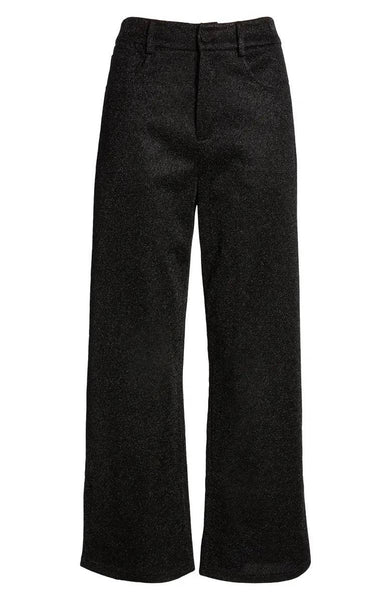 Ellis Straight Cut Metallic Sparkle Trousers: Small / Black