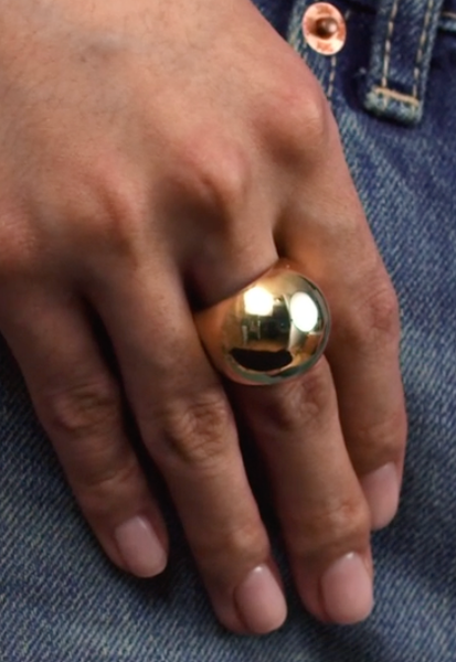 Max Dome Ring- Stainless Steel Waterproof 14K: Yellow Gold / 8