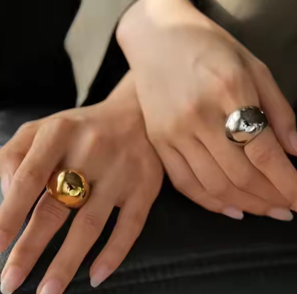 Max Dome Ring- Stainless Steel Waterproof 14K: Yellow Gold / 8