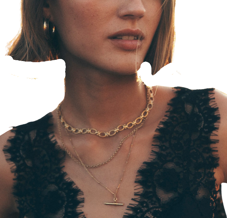 Rio Knuckle Link Steel Necklace 14K Gold Waterproof: Yellow Gold