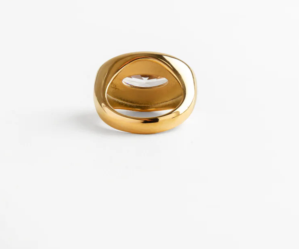 Elysian Eye Ring- Stainless Steel 14K Gold Ring: 6