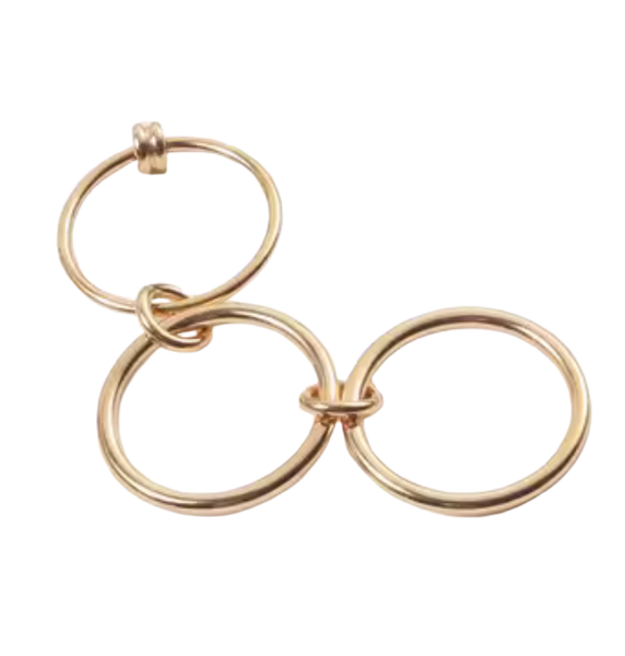 3 Multi Band stacking rings- STEEL-sized : Silver / 7