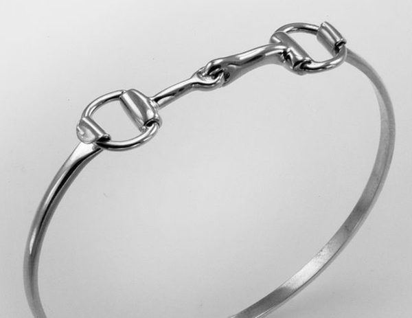 Snaffle Cuff Bangle Bracelet- Brass: Silver