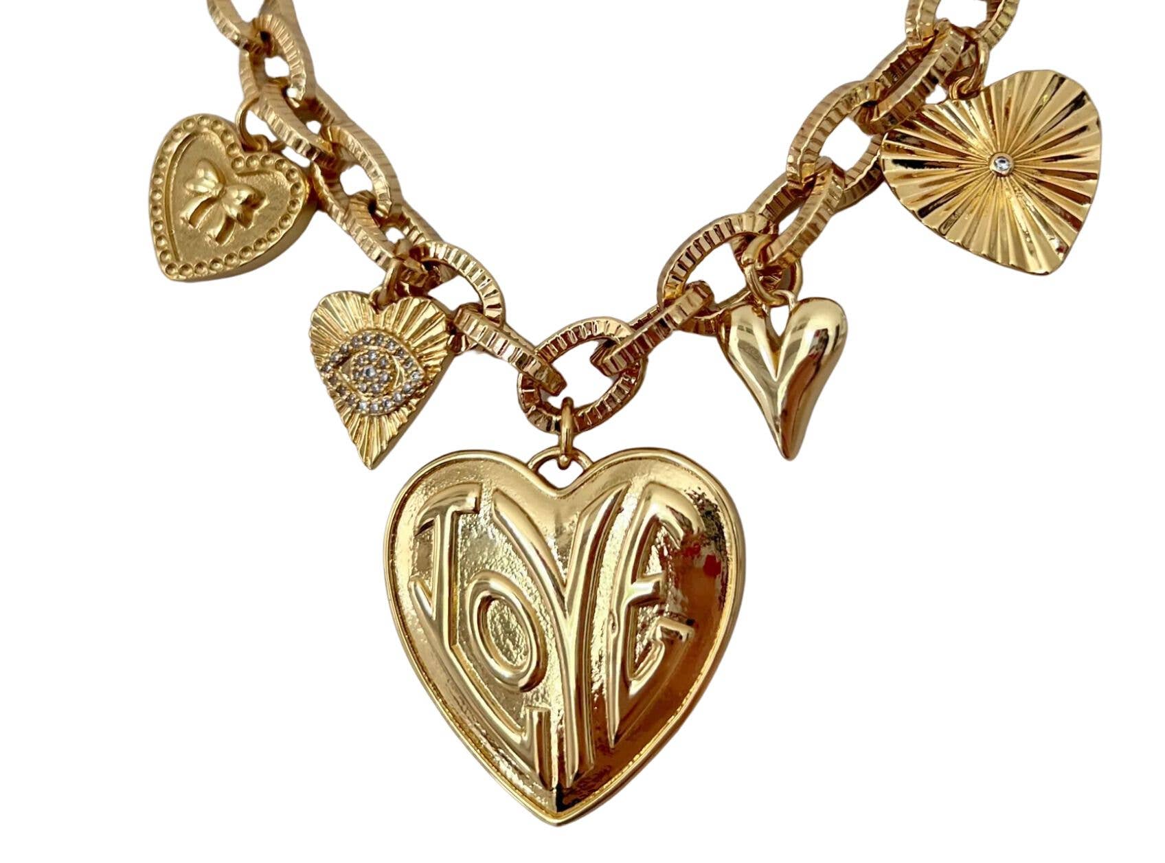Heart Charm Necklace- The Charm Collection: 4 Charm