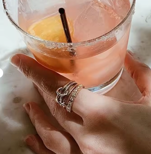 3 Multi Band stacking rings- STEEL-sized : Silver / 7
