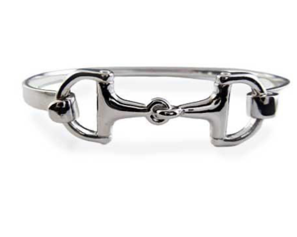 Snaffle Cuff Bangle Bracelet- Brass: Silver