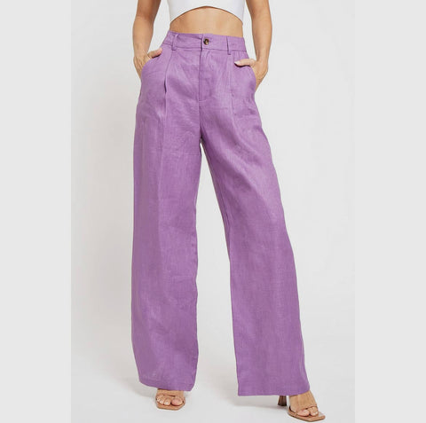 Linen Pleat Pants