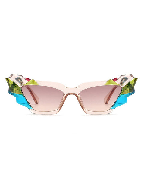 Women Geometric Irregular Cat Eye Fashion Sunglasses: No Packaging