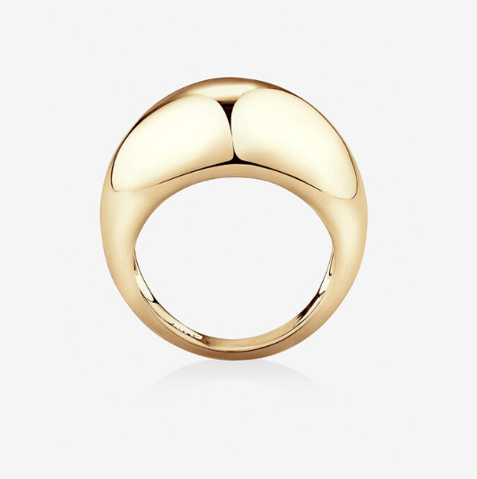 Max Dome Ring- Stainless Steel Waterproof 14K: Yellow Gold / 8