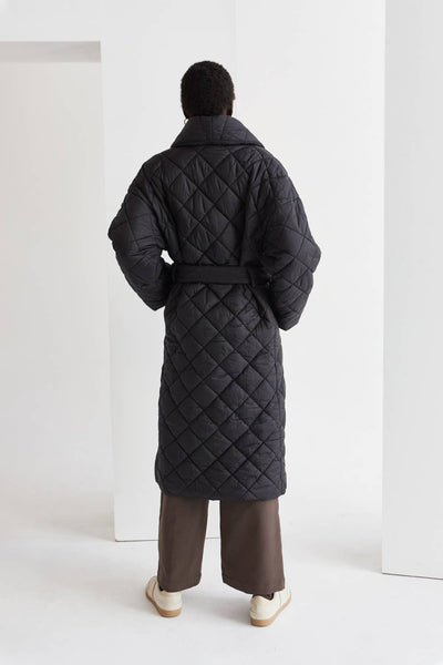 CJ7836 - Adeline Quilted Puffer Wrap Coat: Black