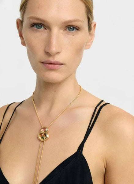 Até Lariat Bolo Pull Through Sliding  Necklace