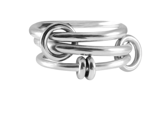 3 Multi Band stacking rings- STEEL-sized : Silver / 7