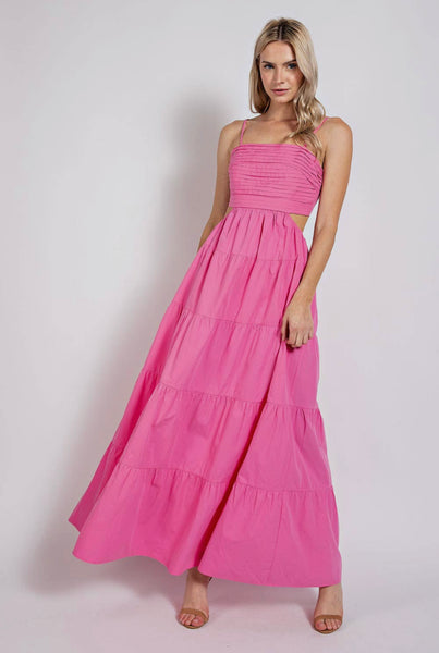 Edit by nine cotton pleated detail maxi