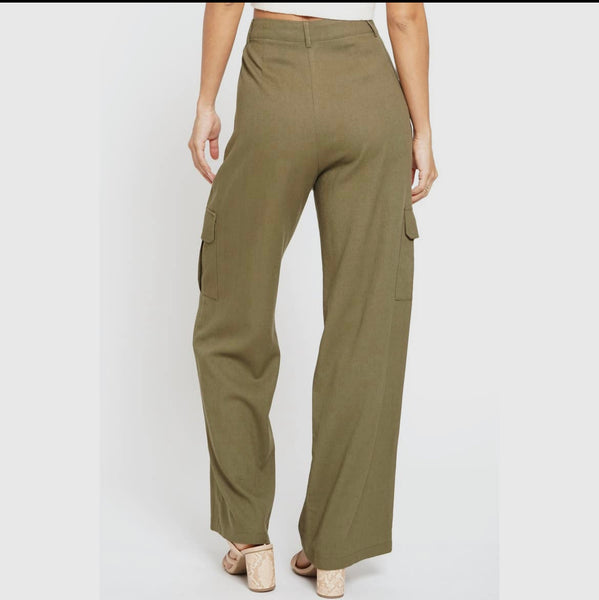 Cargo linen pants