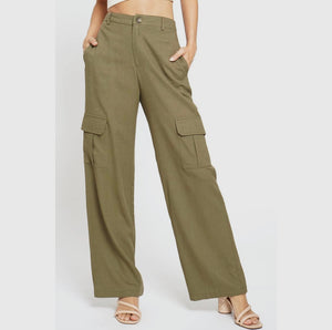 Cargo linen pants