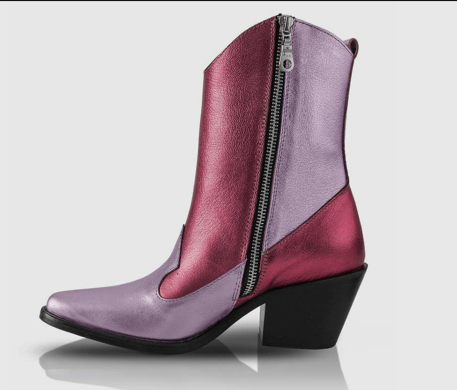 Stella Metallic Pink Leather Boots