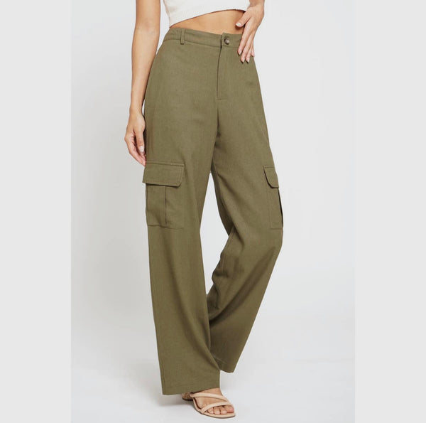 Cargo linen pants