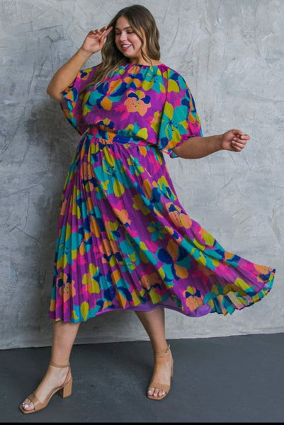 A Printed Woven Midi Dress