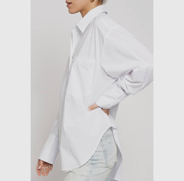 Oversized Extended Cuff Button Down Shirt