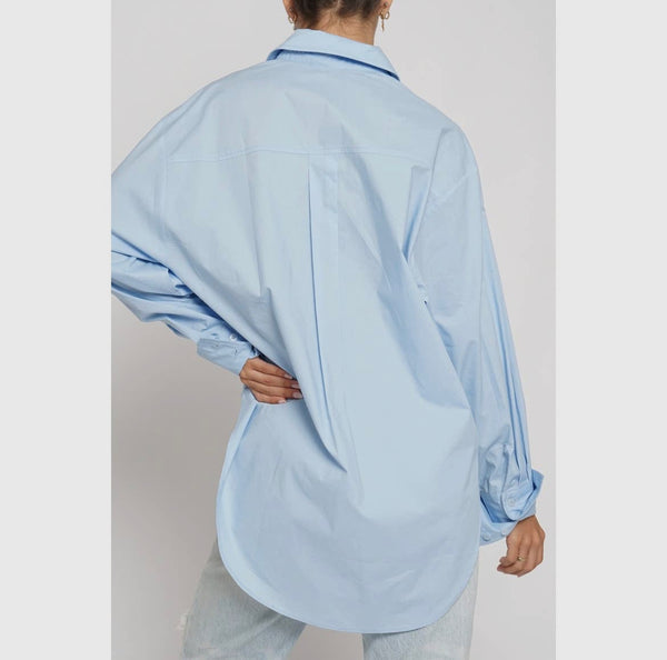 Oversized Extended Cuff Button Down Shirt