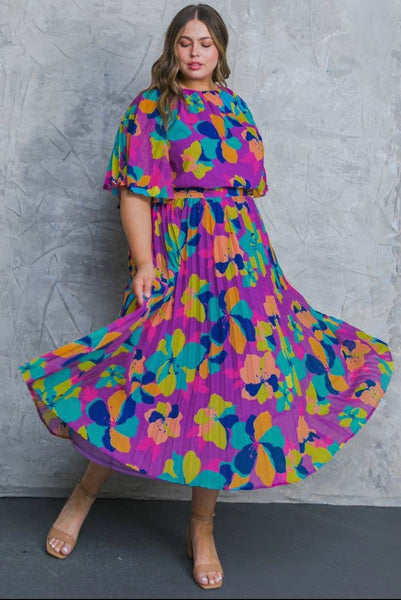 A Printed Woven Midi Dress