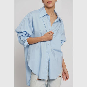 Oversized Extended Cuff Button Down Shirt