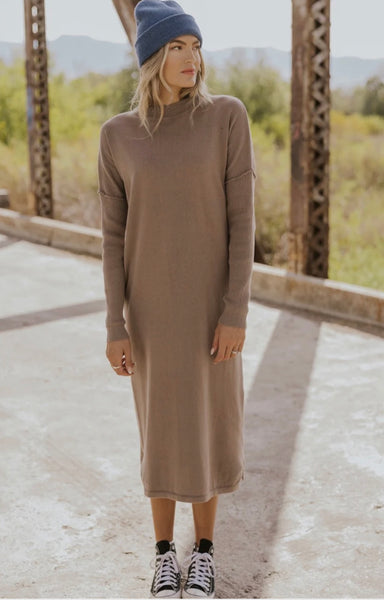 Dixie wool cashmere  blend midi knit sweater dress