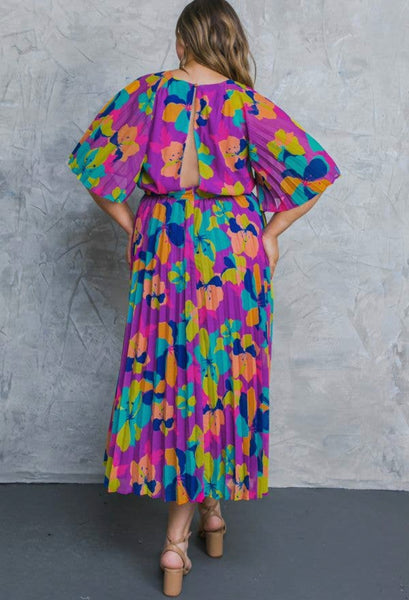 A Printed Woven Midi Dress