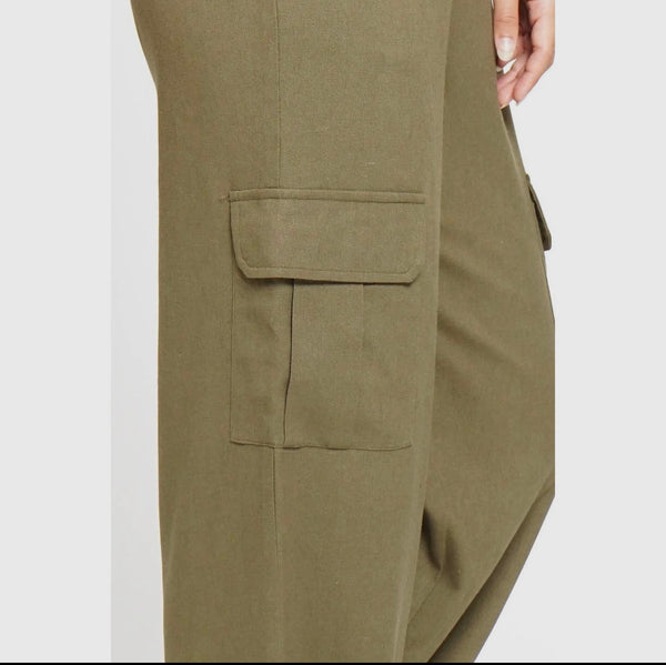 Cargo linen pants