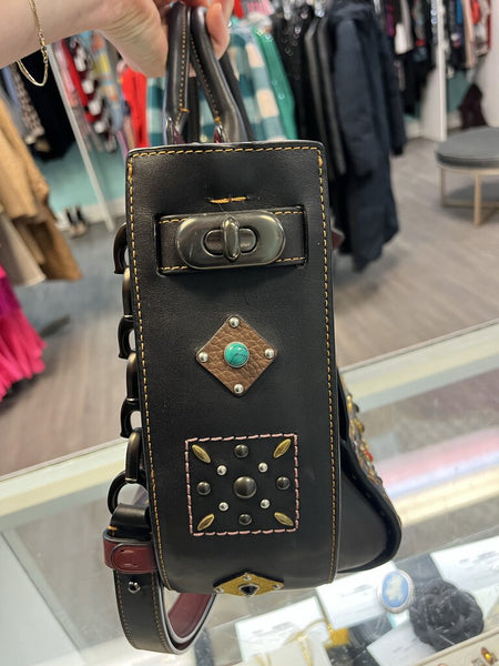 Coach 1941 DOUBLE Swagger Prairie Rivets black leather