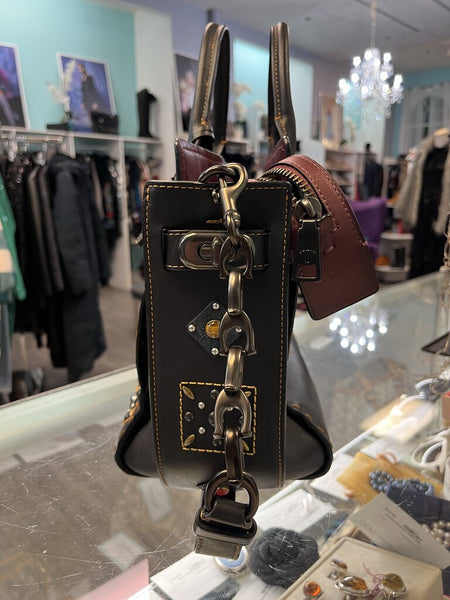 Coach 1941 DOUBLE Swagger Prairie Rivets black leather