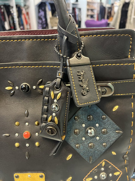 Coach 1941 DOUBLE Swagger Prairie Rivets black leather