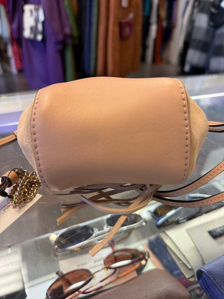 Chloe suede calfskin mini drawstring bag