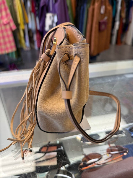 Chloe suede calfskin mini drawstring bag