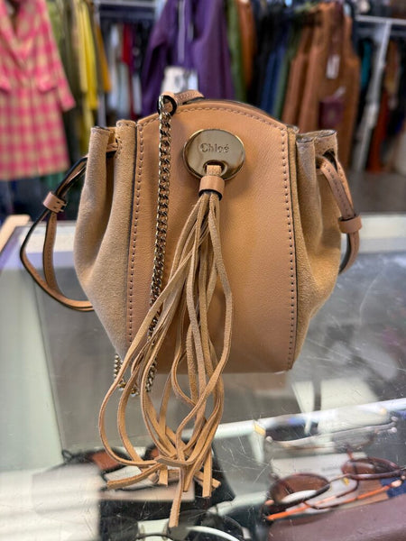 Chloe suede calfskin mini drawstring bag