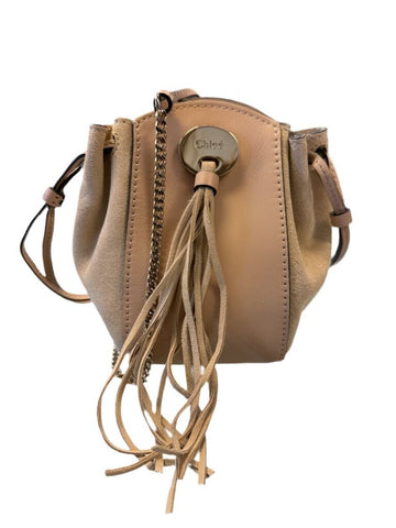 Chloe suede calfskin mini drawstring bag