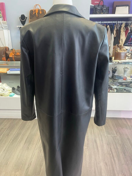 Zara Faux Leather Coat Size Large NWT