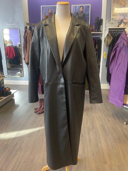 Zara Faux Leather Coat Size Large NWT