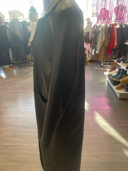 Zara Faux Leather Coat Size Large NWT